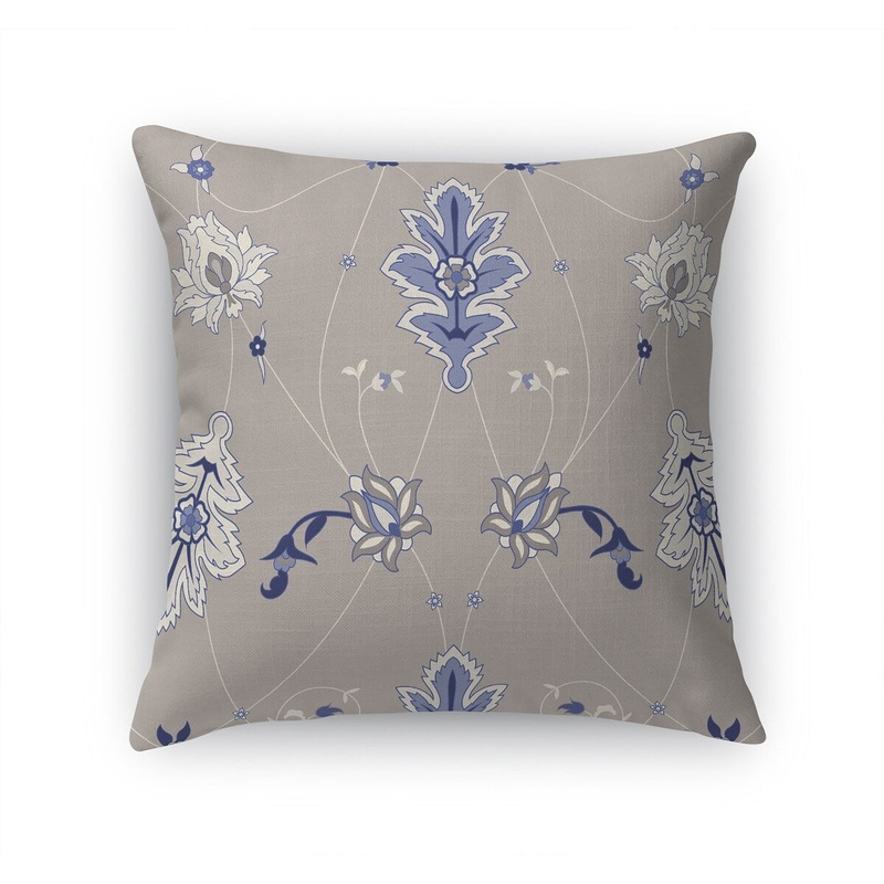 BABYLON GREY & BLUE Accent Pillow by Marina Gutierrez