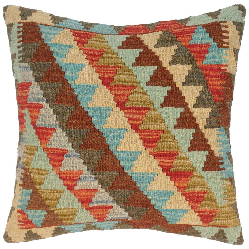 Bauhaus Noelia Hand-Woven Turkish Kilim Pillow 18 in. x 18 in.