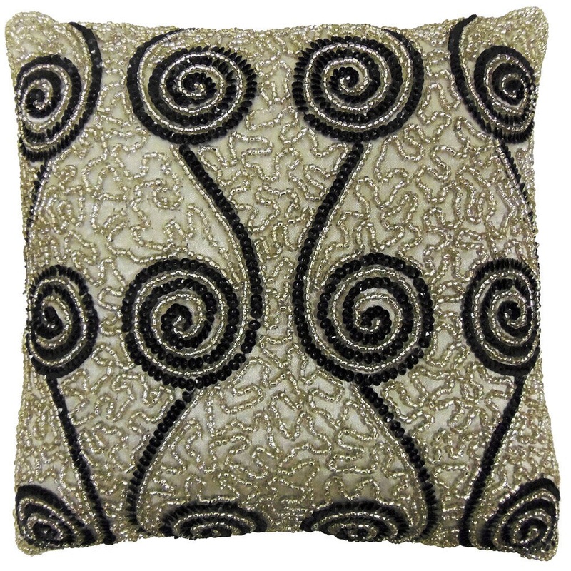 Celebration Swirl Beaded Decorative Pillows (Set of 2)