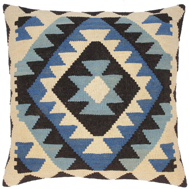 Shabby Chic Dorla Hand-Woven Turkish Kilim Pillow 20 in. x 20 in.