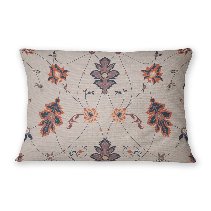SHABYLON IVORY & BLUE Linen Throw Pillow By Marina Gutierrez