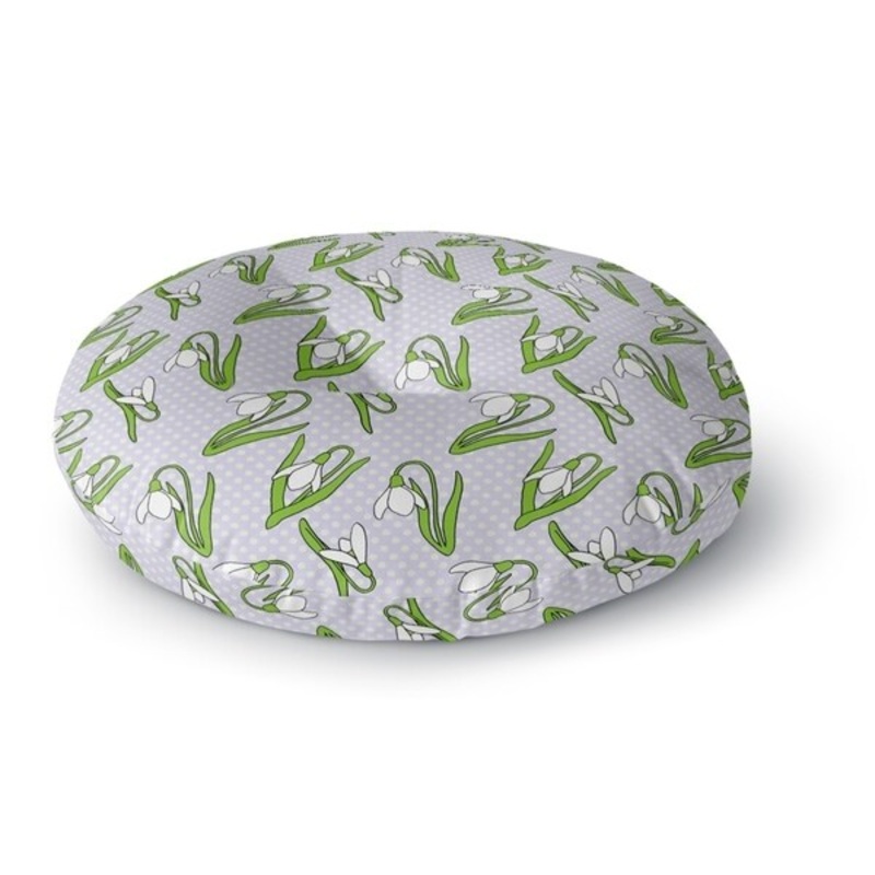 SNOWDROPS FLORAL PATTERN Floor Pillow By Kavka Designs