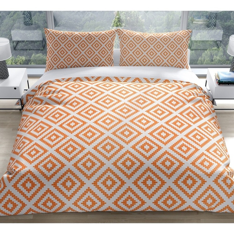 STAIRSTEP DIAMOND ORANGE Pillow Case By Kavka Designs