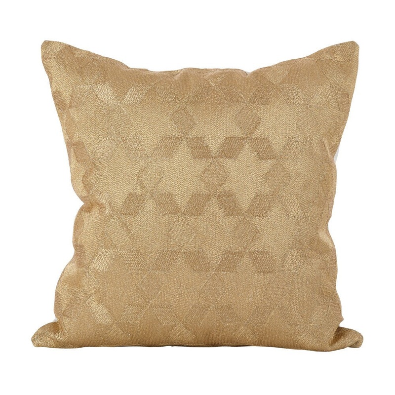 Stitched Star Design Cotton Down Filled Throw Pillow