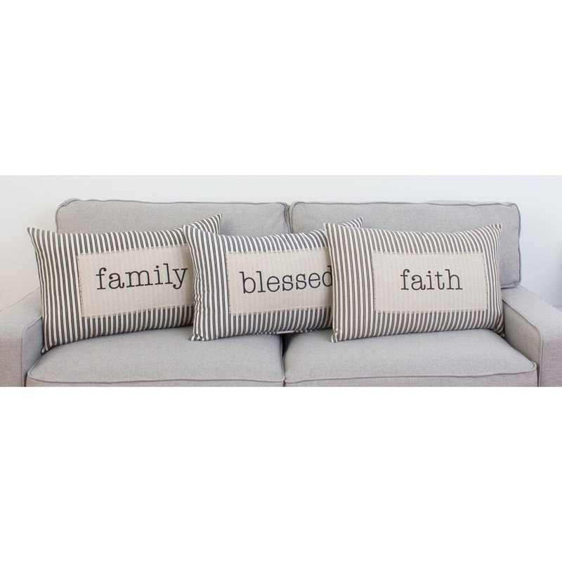 Thro 16x26 Blair Ticking Stripe Pillow