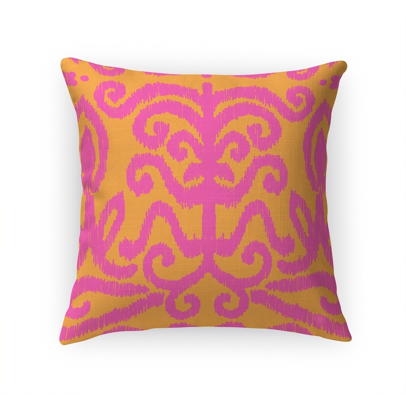 BETHANY BOHO TANGERINE Linen Throw Pillow By Kavka Designs