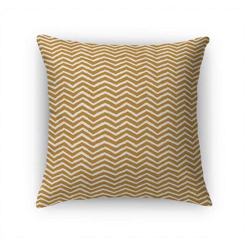 BULA ZIG FLOWER BORDER OCHRE Accent Pillow by Kavka Designs