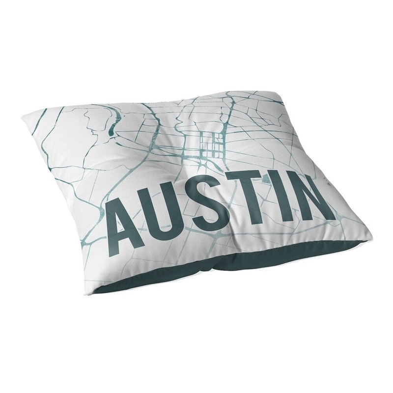 Austin Teal Front Floor Pillow
