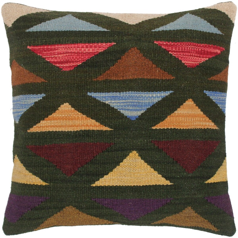 Bauhaus Jenette Hand-Woven Turkish Kilim Pillow 18 in. x 18 in.
