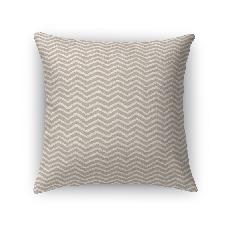 BULA ZIG FLOWER BORDER TAUPE Accent Pillow by Kavka Designs
