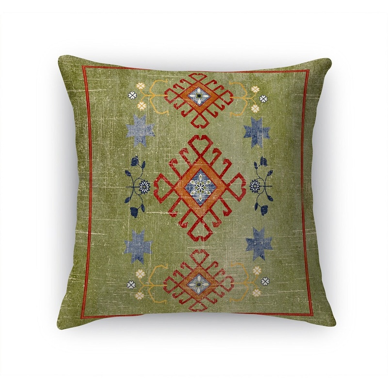 BAIZE GREEN DISTRESSED Accent Pillow by Terri Ellis