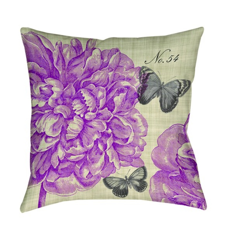 Butterflies and Peony Decorative Pillow