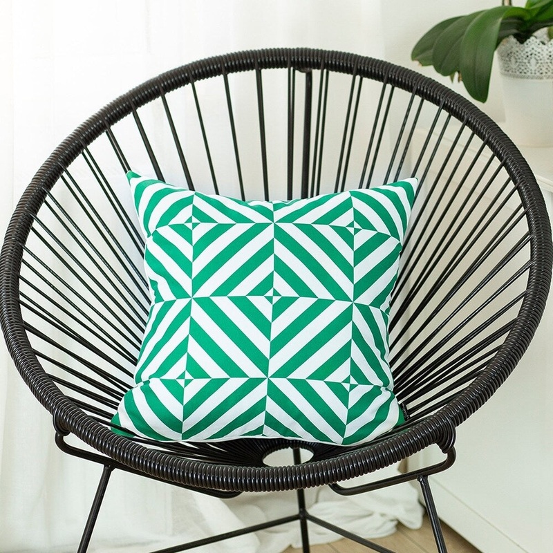 Carson Carrington Geometric Green Diagram 18-inch Throw Pillow Cover