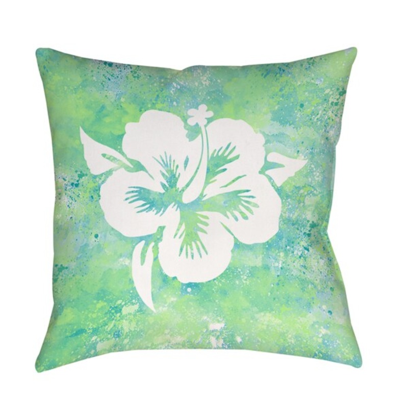 Sponge Paint Hibiscus Decorative Throw Pillow