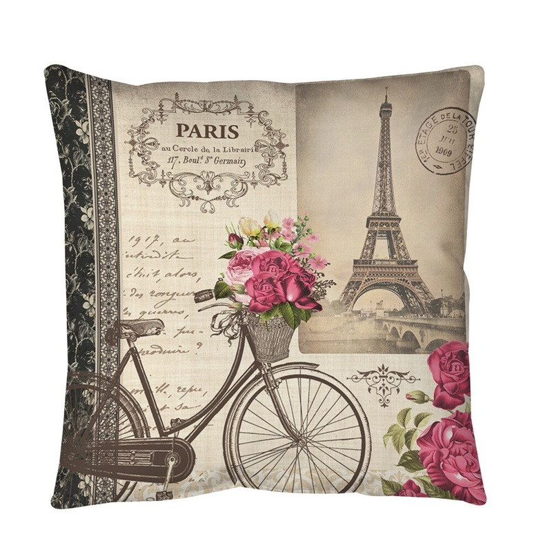 Springtime in Paris Bicycle Throw or Floor Pillow