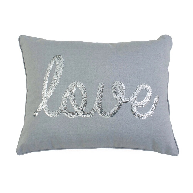 Thro by Marlo Lorenz 'Love' Sequined Feather-filled Decorative Throw Pillow