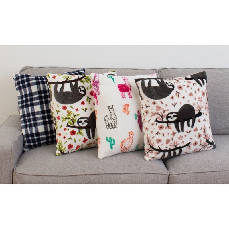 Thro Set of 2 18" Larry Llama Fleece Pillows