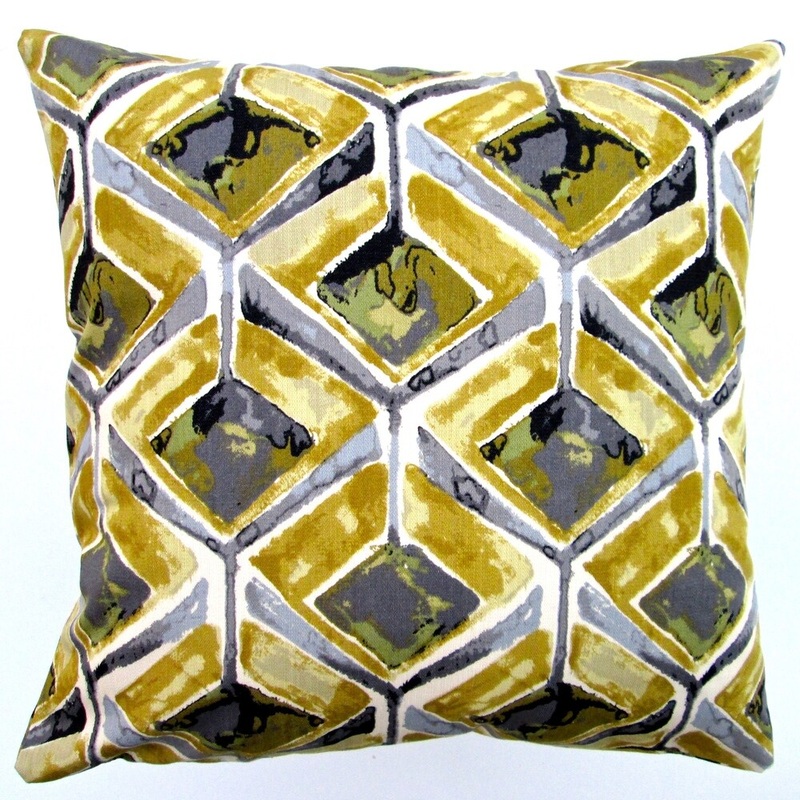 Artisan Pillows Indoor 20-inch Modern Geometric Abstract in Yellow Accent Throw Pillow Cover