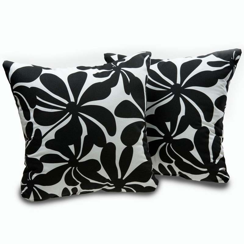 Black and White Twirl Decorative Throw Pillows (Set of 2)
