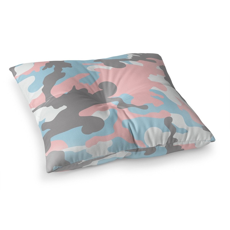 CAMO FLOW PINK AND BLUE Floor Pillow By Kavka Designs