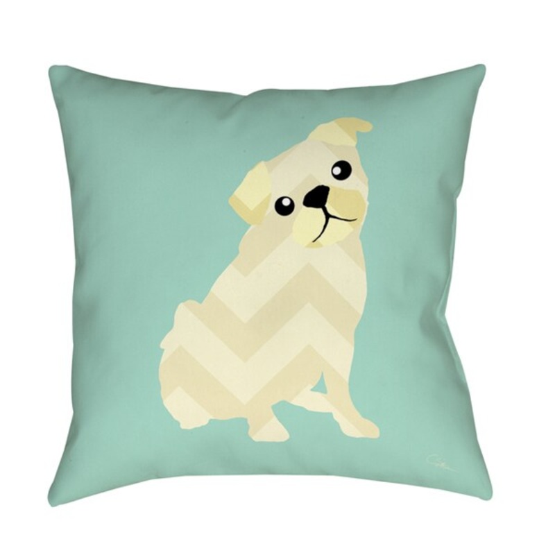 Chevron Pug Decorative Pillow