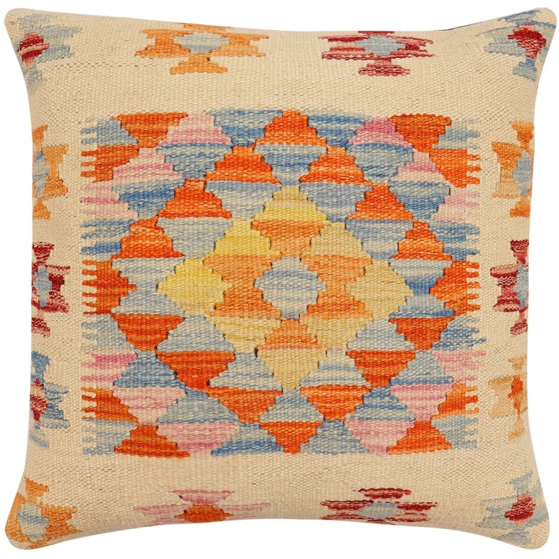 Southwestern Candace Turkish Hand-Woven Kilim Pillow - 18'' x 18''