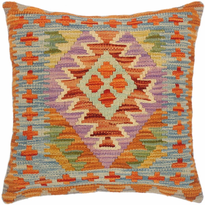 Southwestern Francie Hand-Woven Turkish Kilim Pillow 18 in. x 18 in.