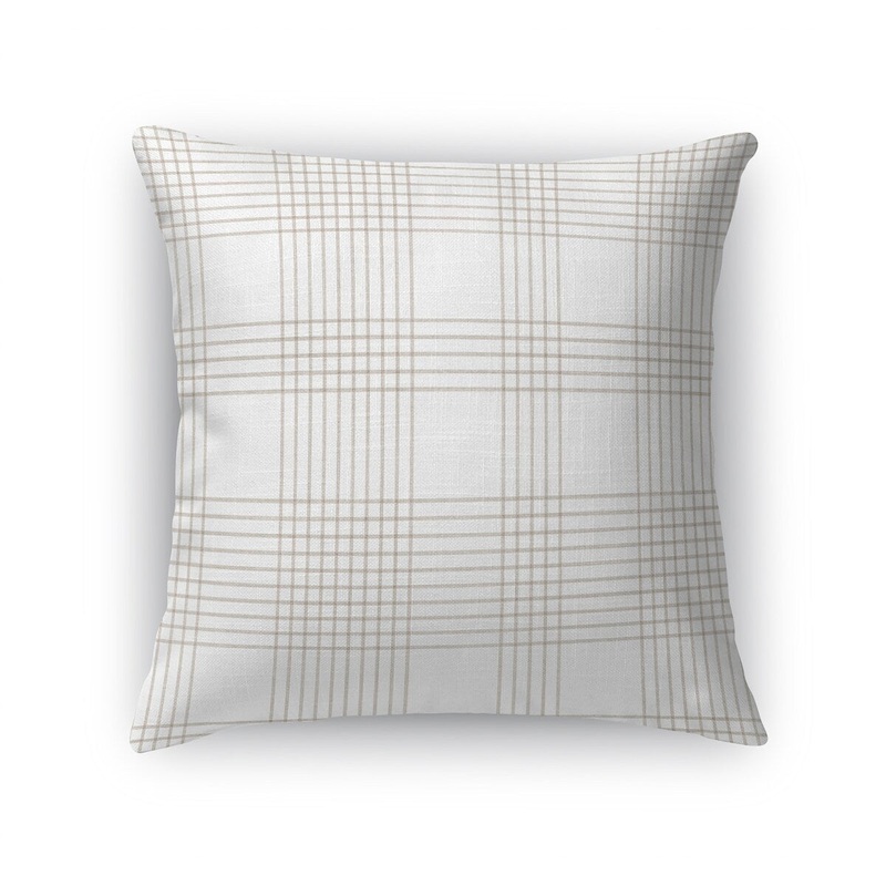 THIN PLAID TAN Accent Pillow by Becky Bailey