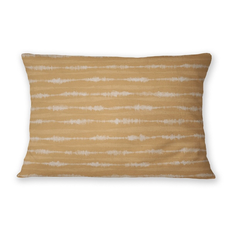 TIE-DYE STRIPE PEACH Linen Throw Pillow By Jenny Lund