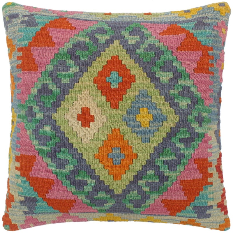 Bohemian Turkish Owen Hand Woven Kilim Pillow