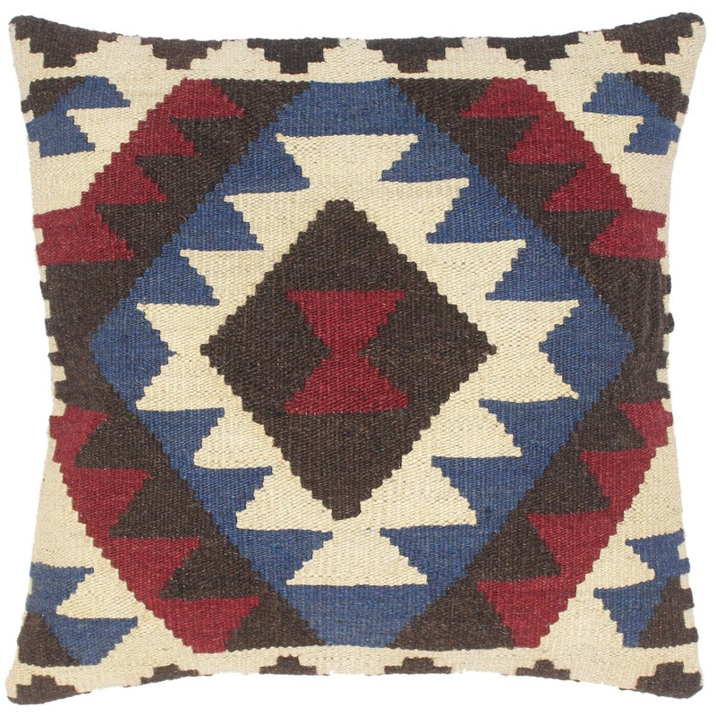 Boho Chic Deandrea Hand-Woven Turkish Kilim Pillow 18 in. x 18 in.