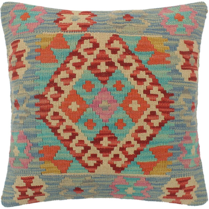 Shabby Chic Turkish Pratt Hand Woven Kilim Pillow
