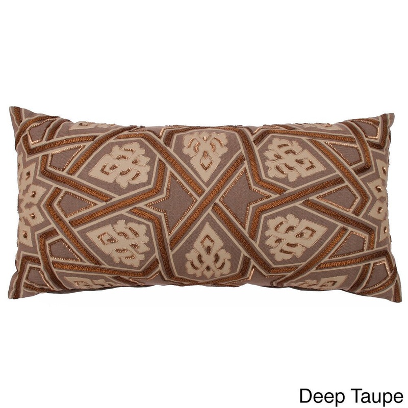 Sheesh Cotton Beaded Rectangular Throw Pillow