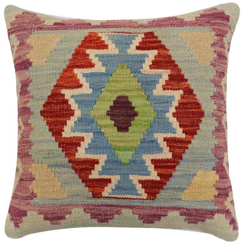 Southwestern Mccoy Turkish Hand-Woven Kilim Pillow - 18'' x 18''