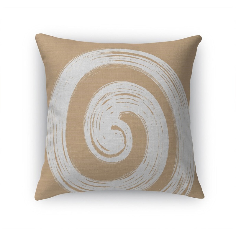 SPIRAL STROKE CAMEL Accent Pillow by Kavka Designs
