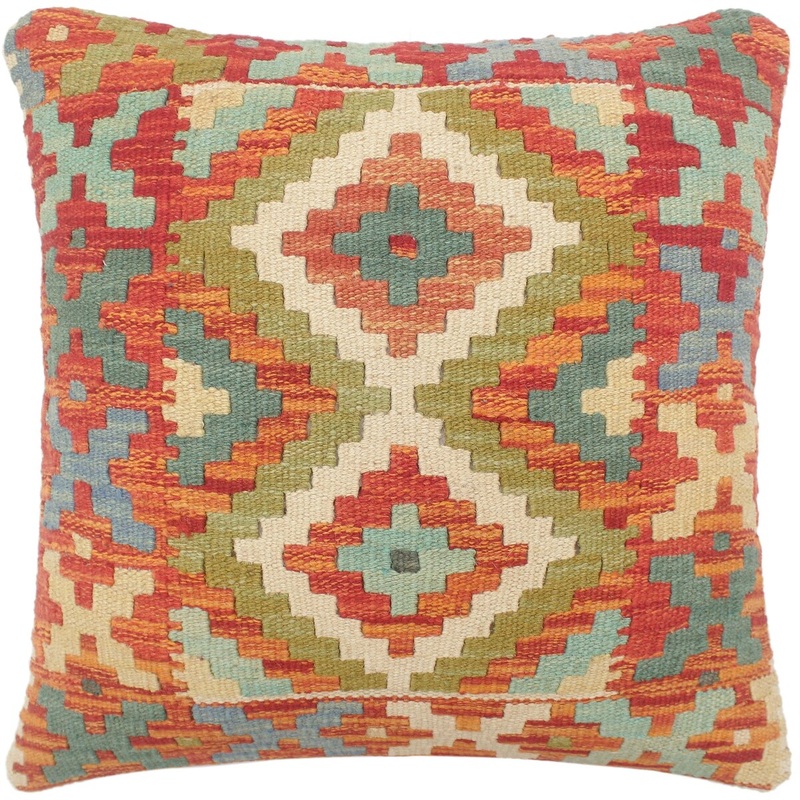 Boho Chic Turkish Mulcahy Hand Woven Kilim Pillow