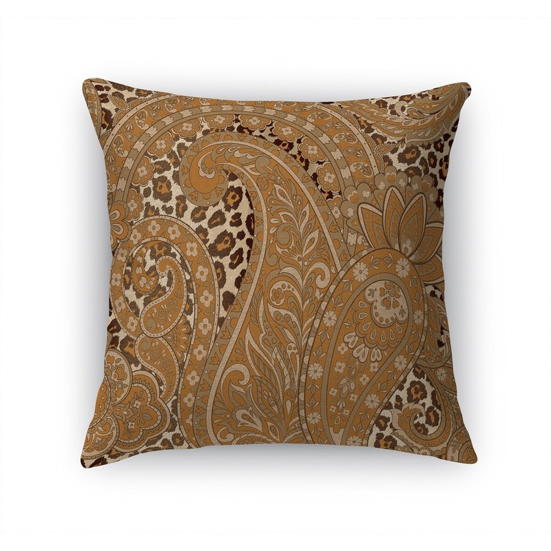 CHEETAH PAISLEY BROWN Accent Pillow by Kavka Designs