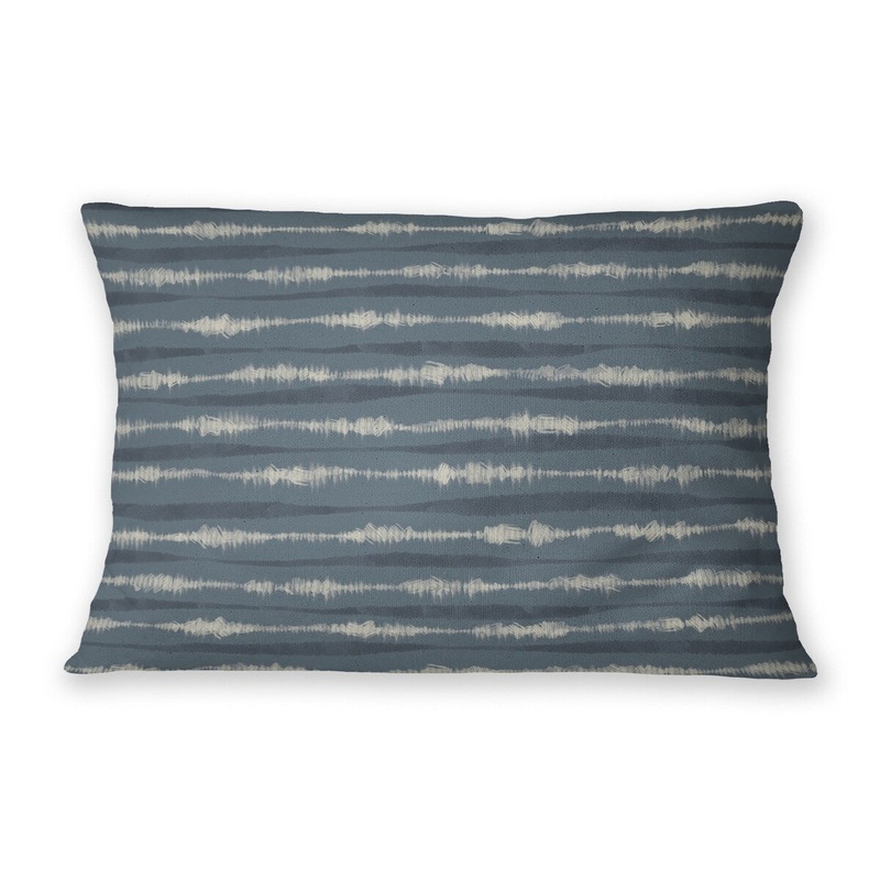 TIE-DYE STRIPE STORMY Lumbar Pillow By Jenny Lund