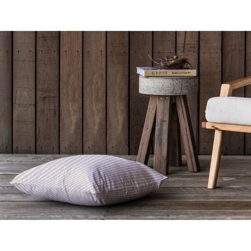 TINY TRIANGLE STRIPE TAN Floor Pillow By Kavka Designs