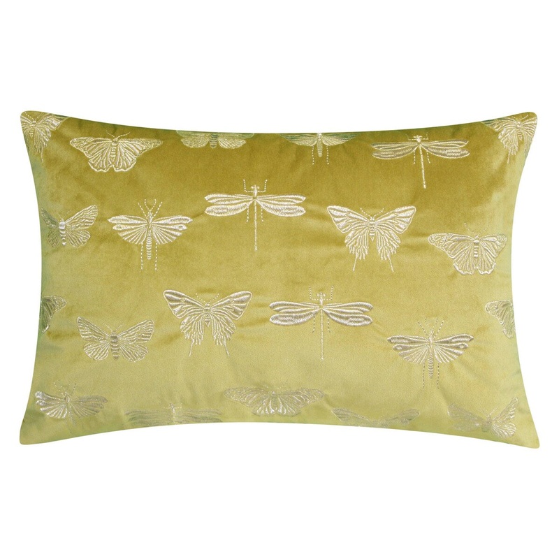 Butterfly Decorative Throw Pillow, Ochre