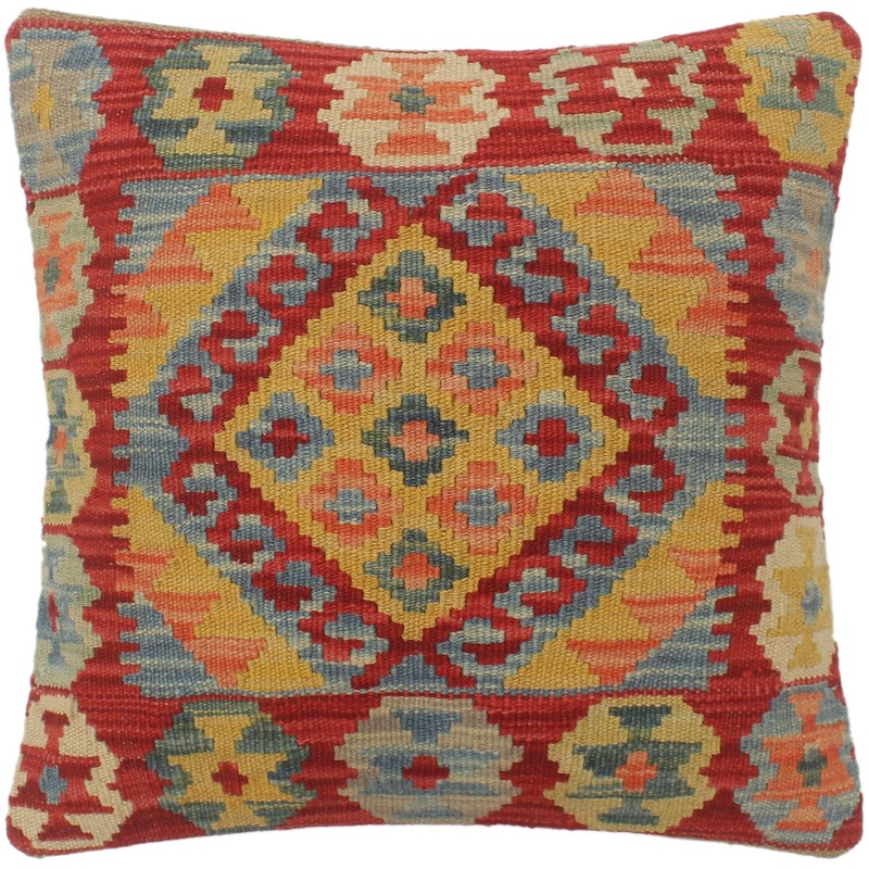 Shabby Chic Turkish Tan Hand Woven Kilim Pillow