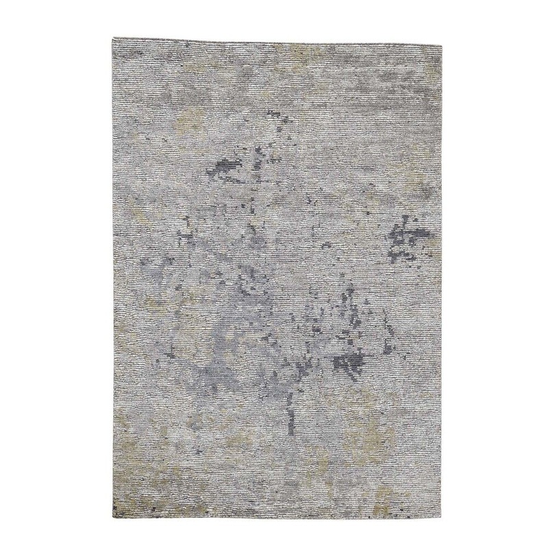 Shahbanu Rugs Abstract Wool And Silk Cut And Loop Hand-Knotted Oriental Rug (5'4" x 7'8") - 5'4" x 7'8"