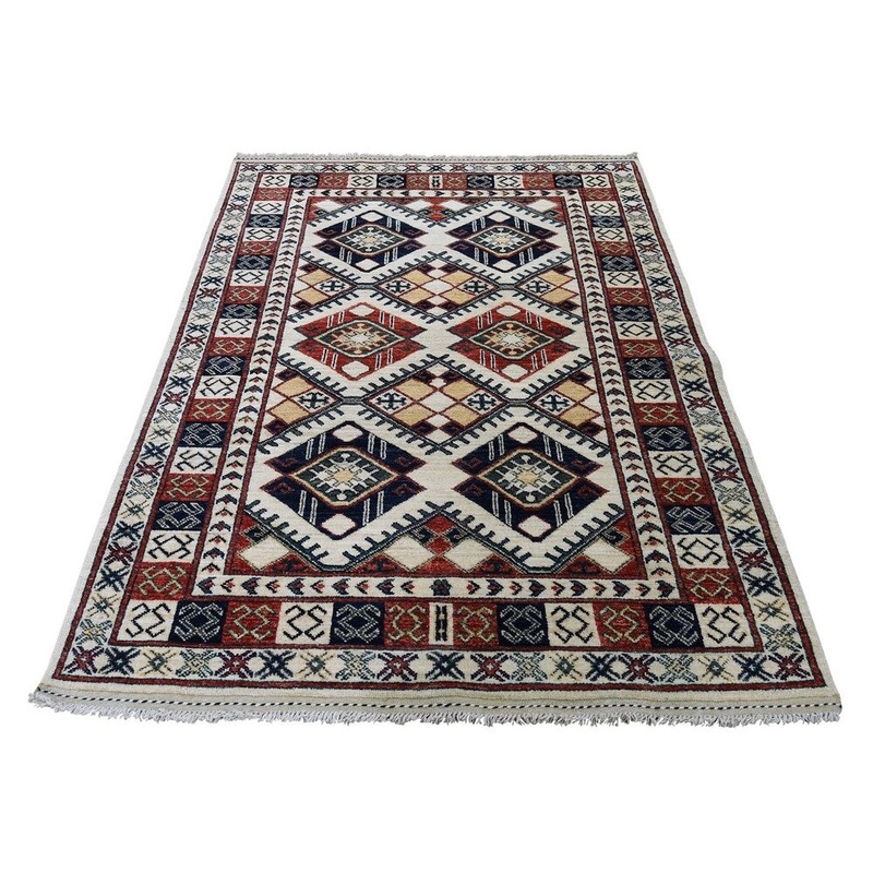 Shahbanu Rugs Afghan Ersari Repetitive Design Hand Knotted Oriental Rug (4'0" x 5'10") - 4'0" x 5'10"