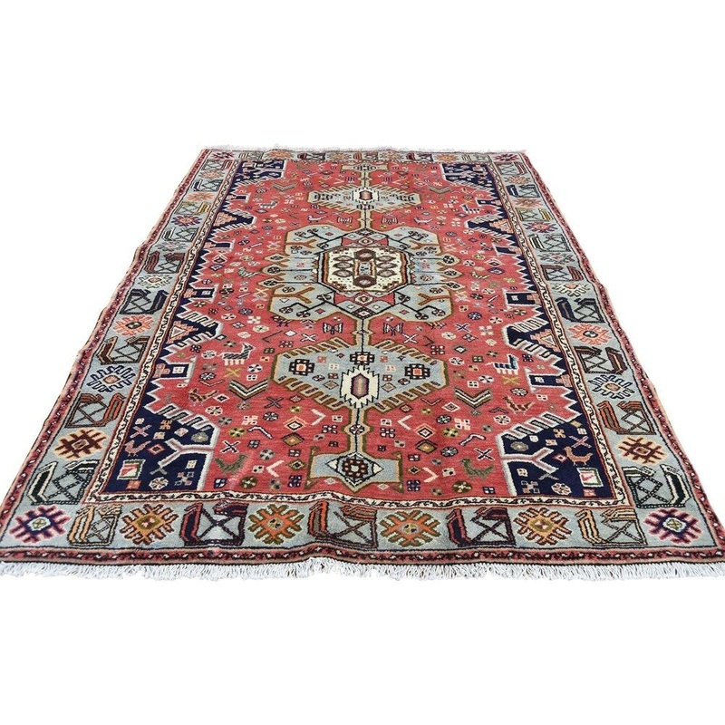 Shahbanu Rugs Hand-Knotted Pure Wool New Persian Mosel Oriental Rug (4'6" x 6'7") - 4'6" x 6'7"