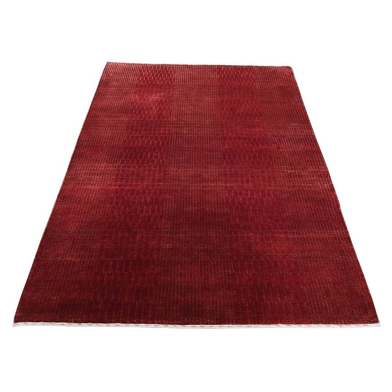 Shahbanu Rugs Hand-Knotted Wool and Silk Tone-on-Tone Nepali Oriental Rug (3'9" x 6'0") - 3'9" x 6'0"