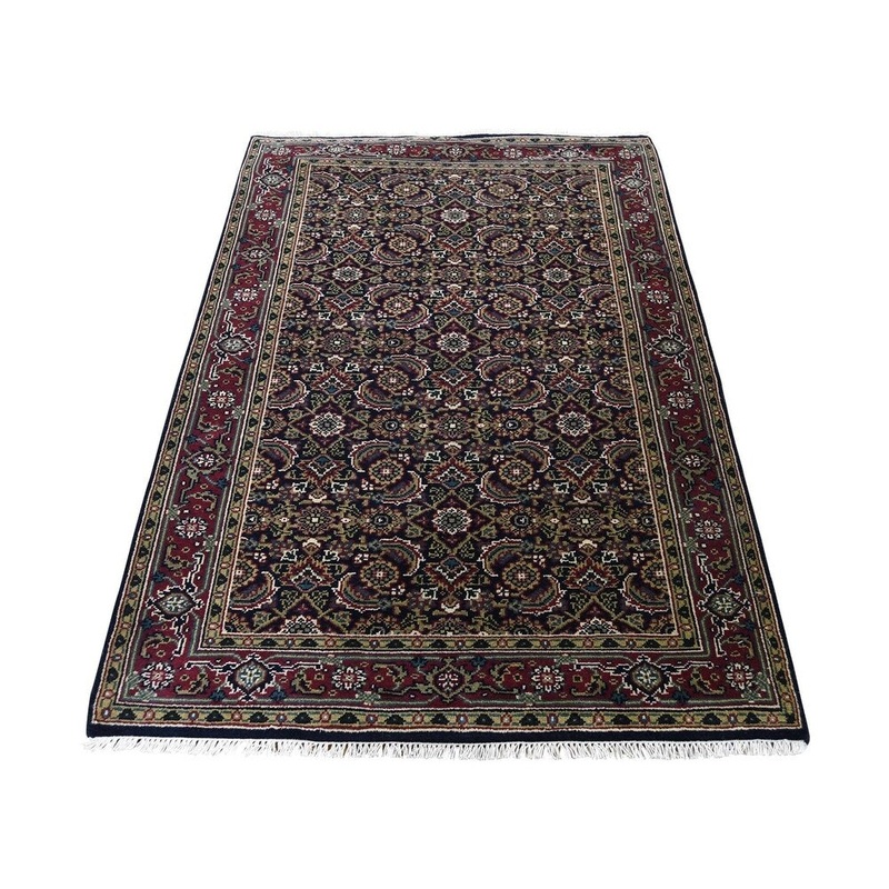 Shahbanu Rugs Herati Fish Design 175 KPSI Hand-Knotted Wool And Silk Oriental Rug (3'2" x 5'2") - 3'2" x 5'2"