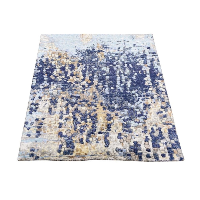 Shahbanu Rugs Mosaic Design Wool and Silk Hand-Knotted Oriental Rug Mat (2'0" x 3'0") - 2'0" x 3'0"