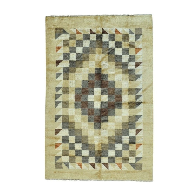 Shahbanu Rugs Peshawar Gabbeh Pure Wool Hand Knotted Oriental Rug (5'2" x 7'10") - 5'2" x 7'10"
