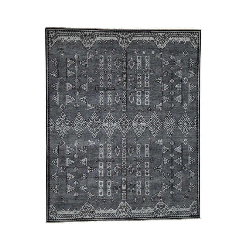 Shahbanu Rugs Pure Wool Southwestern Peshawar Berber Motif Influence Rug (8'1" x 10'0") - 8'1" x 10'0"