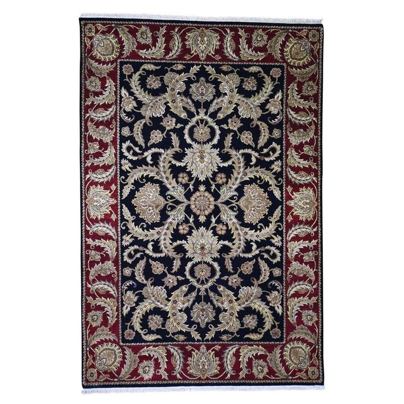 Shahbanu Rugs Thick And Plush Pure Wool Hand Knotted Rajasthan Rug (6'1" x 9'2") - 6'1" x 9'2"